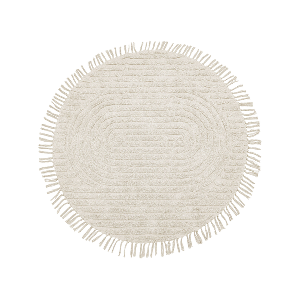 Teppich HALFETI Hellbeige ø 140 cm Baumwolle