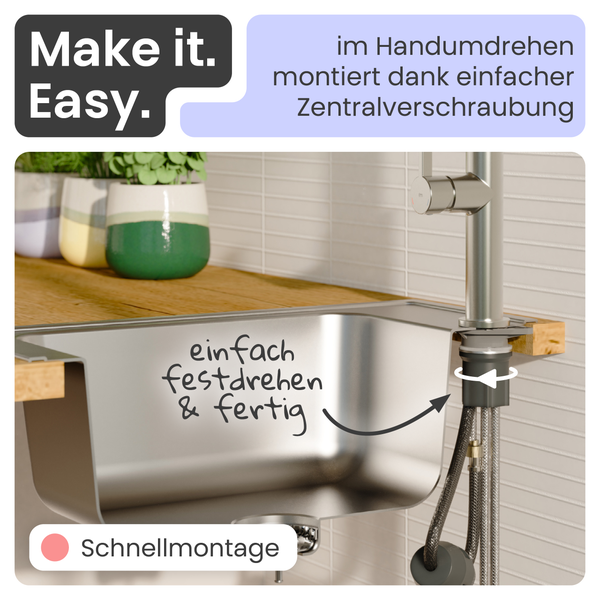 Spüle mit Schnellmontage