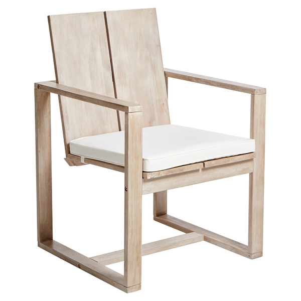 Set mit 2 Stühlen und Sitzkissen AZZANELLO Akazienholz Cremeweiß