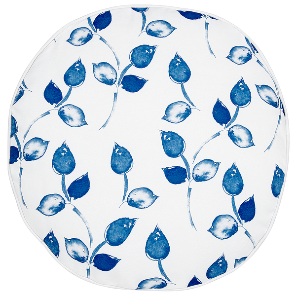 Gartenkissen 2er Set TORBORA Pflanzenmuster 40 x 40 cm Weiß Blau