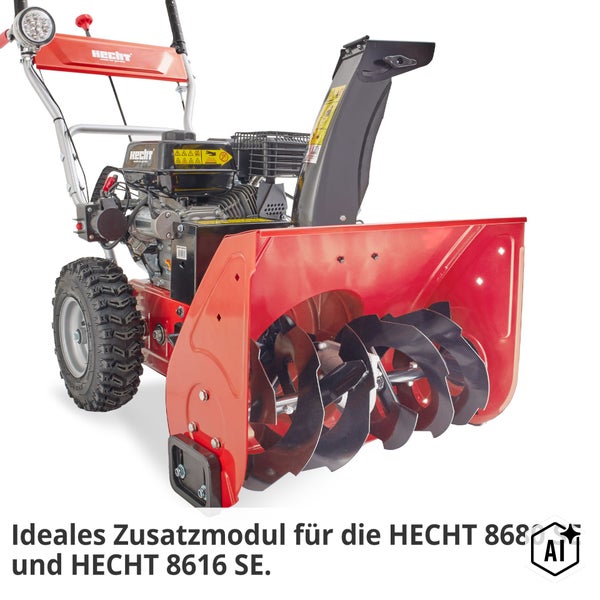 Benzin Schneefräse Hecht mit Räumschild und Auswurfschacht als Zusatzmodul für Hecht 8680 SE und Hecht 8616 SE.