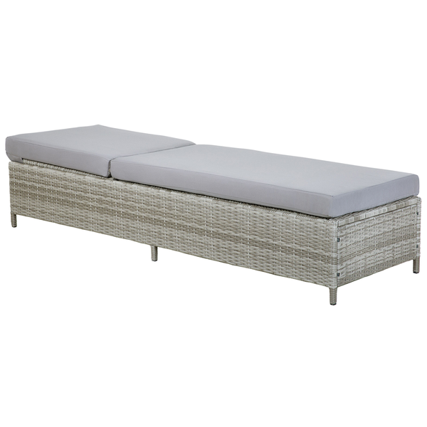 Sonnenliege mit Kissen TURIN Polyrattan Grau