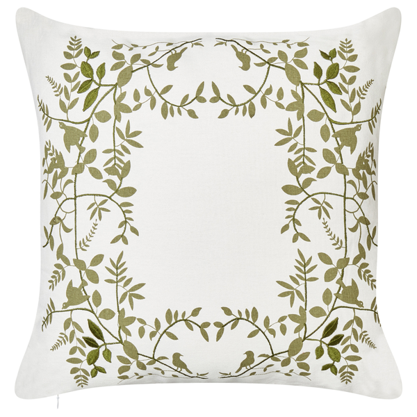 Dekokissen 2er Set ZALEYA Baumwolle 45 x 45 cm Weiß Blumenmuster