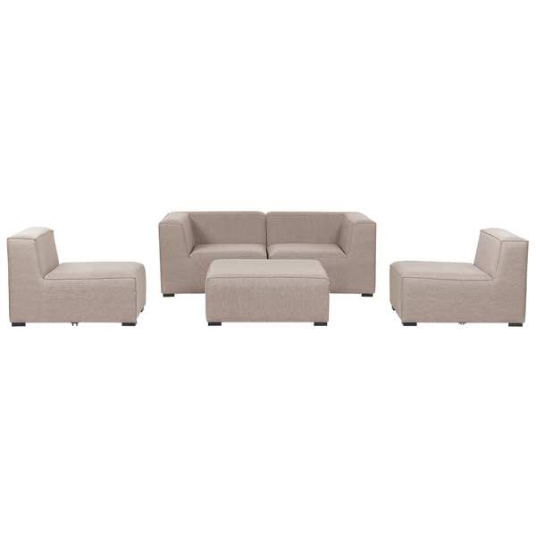Gartensofa mit Ottomane 4-Sitzer AREZZO modular Beige