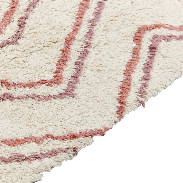 Teppich KASTAMONU Beige 140 x 200 cm Baumwolle