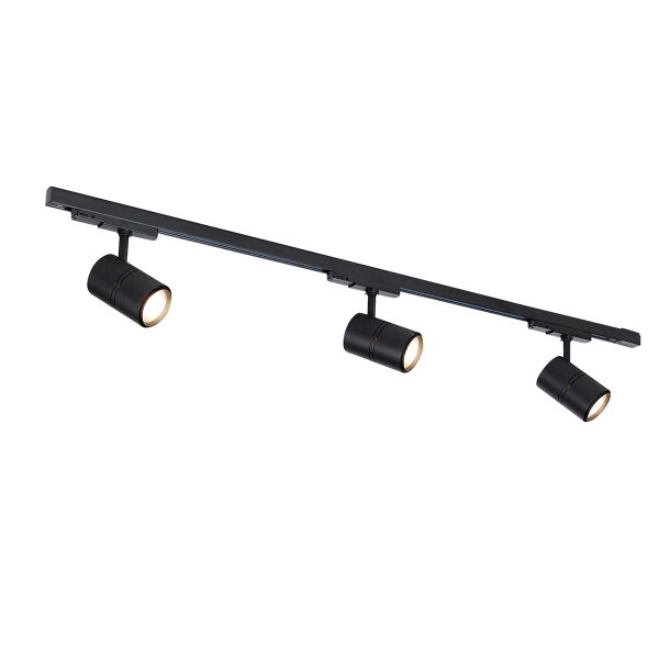 Schienensystem schwarz inkl. LED dimmbar 3-flammig 3-Phasen rechts - Ruler 38