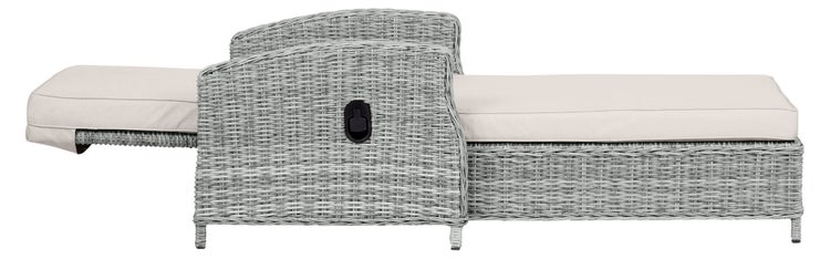Vinga Gartenliege mit  Auflagen und Pumpe, sandfarben. 206 X 87 X 35 cm