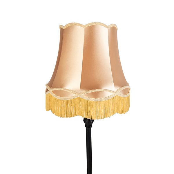 Stehleuchte schwarz mit Oma Schirm gold - Classico