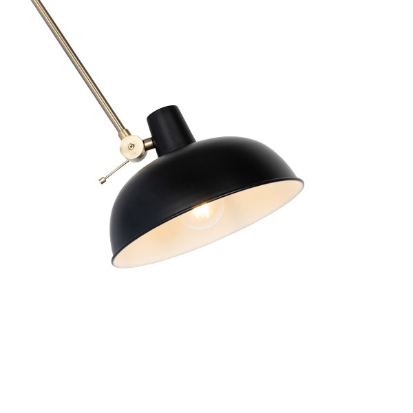 Retro-Wandleuchte schwarz mit Bronze - Milou