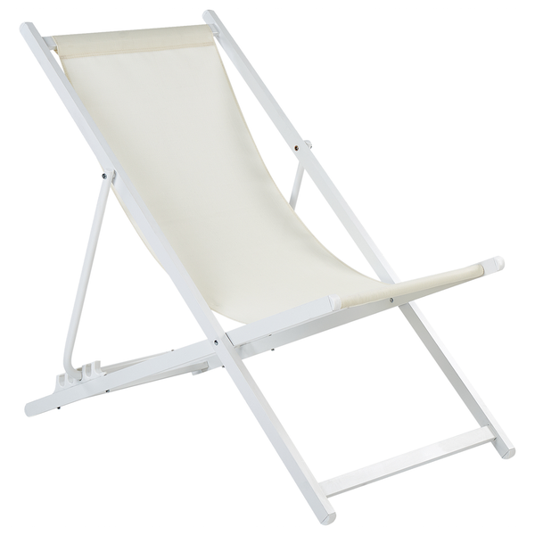 Klappbarer Liegestuhl LOCRI II Metall Hellbeige