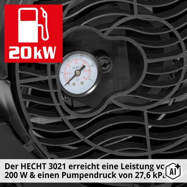 Hecht 3021 Dieselheizgebläse mit integriertem Manometer für Druckanzeige bei 20 Kilowatt Heizleistung