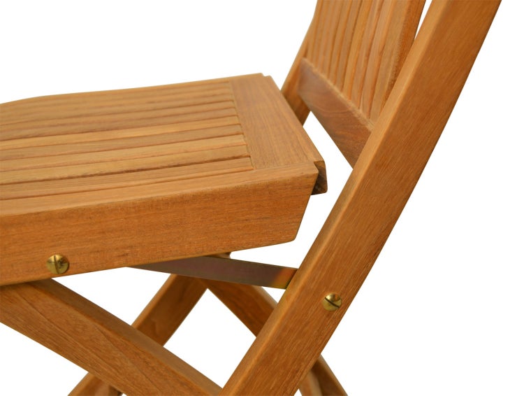 Teak Sitzgruppe 2 Klappstühle 1 Tisch 120 x 80 cm als premium Set für Balkon