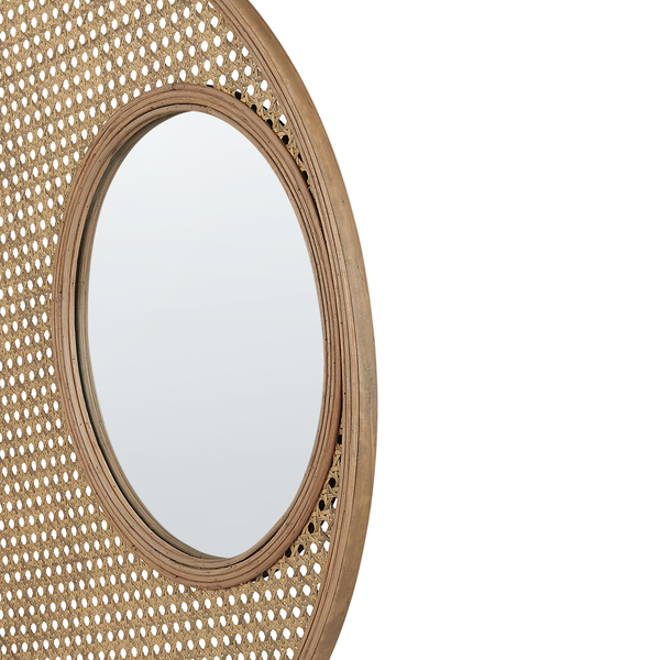 Wandspiegel PALAU 60 cm 60 cm Rattan Naturfarben