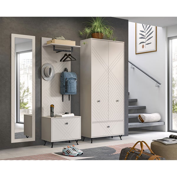 Notes Spiegel matt beige, Spiegel. 45 X 2 X 180 cm