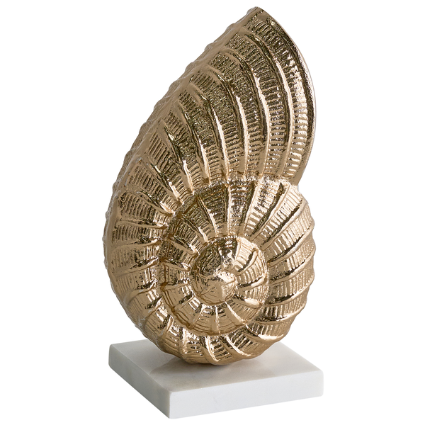 Dekofigur Schneckenhaus auf Marmorsockel