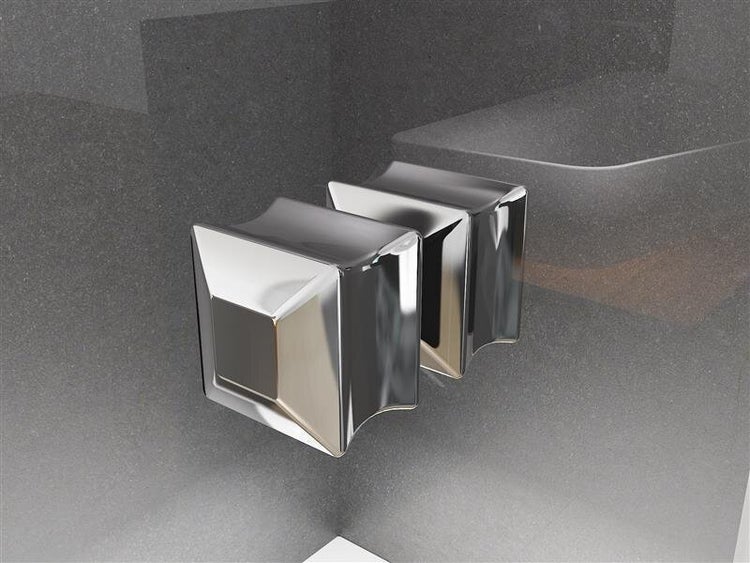 Quadratische Duscharmatur aus Metall