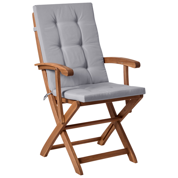 Set mit 2 Stühlen und Sitzkissen MAUI PREMIUM Akazienholz Hellgrau