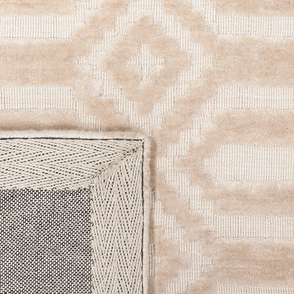 Teppich beige 140 x 200 cm geometrisches Muster Kurzflor ADATEPE