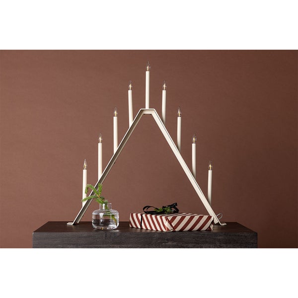 Åre Adventsleuchter elektrisch 9 Lichter beige. 64 X 9 X 64 cm