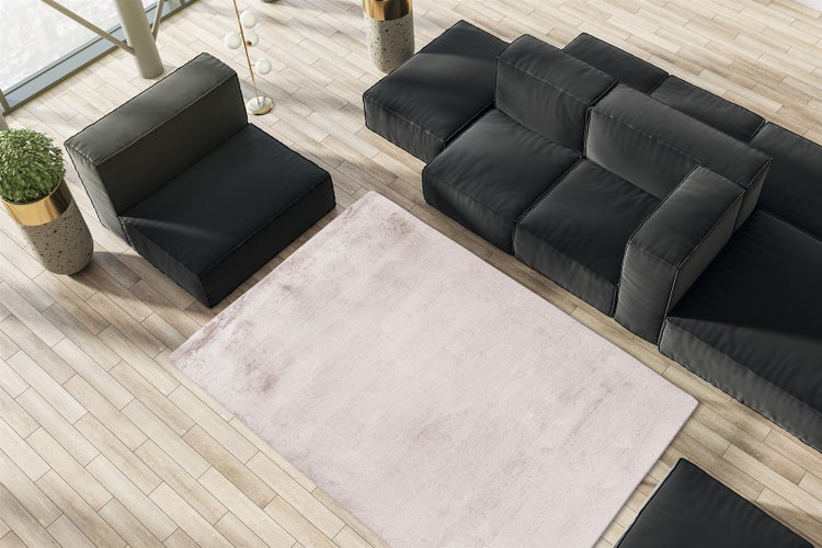 Hochflor Teppich Cassian Creme / Weiß Uni, Modern 120 x 170 cm
