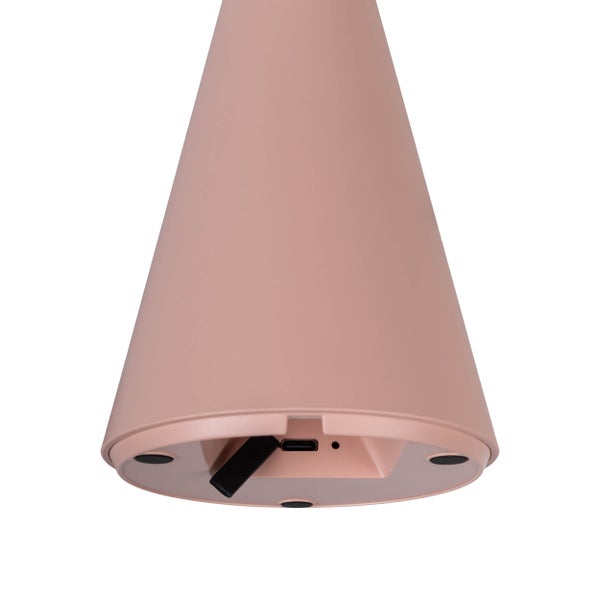 Solar-Akku-Tischleuchte Palu für Außen und Innen, aus Kunststoff in Rosa , 20 cm hoch