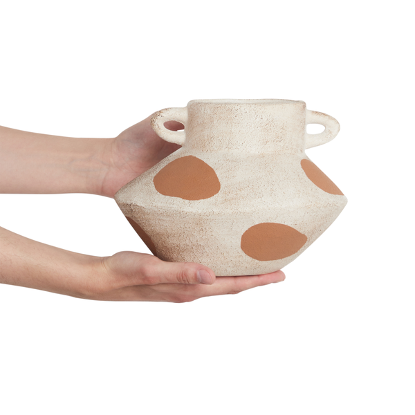 Blumenvase ALOSIDAE Steinzeug 19 cm Hellbeige