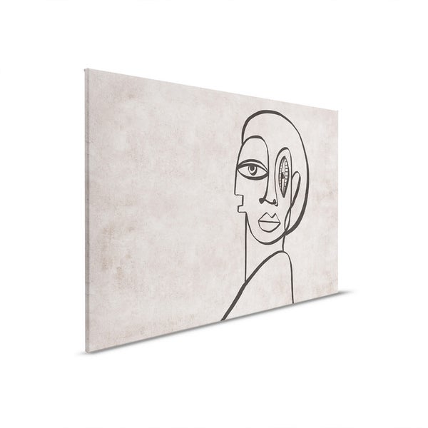 Leinwandbild mit abstrakter Gesichtsdarstellung