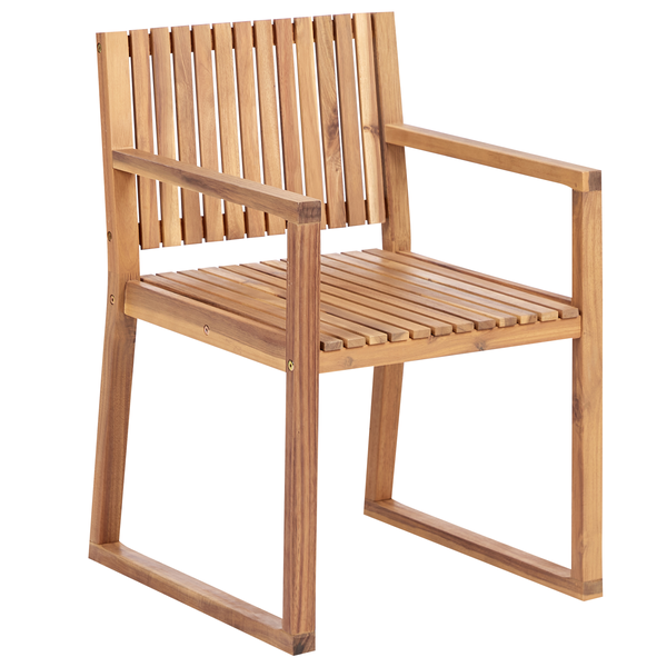 Set mit 2 Stühlen und Sitzkissen SASSARI PREMIUM zertifiziertes Akazienholz Hellbeige