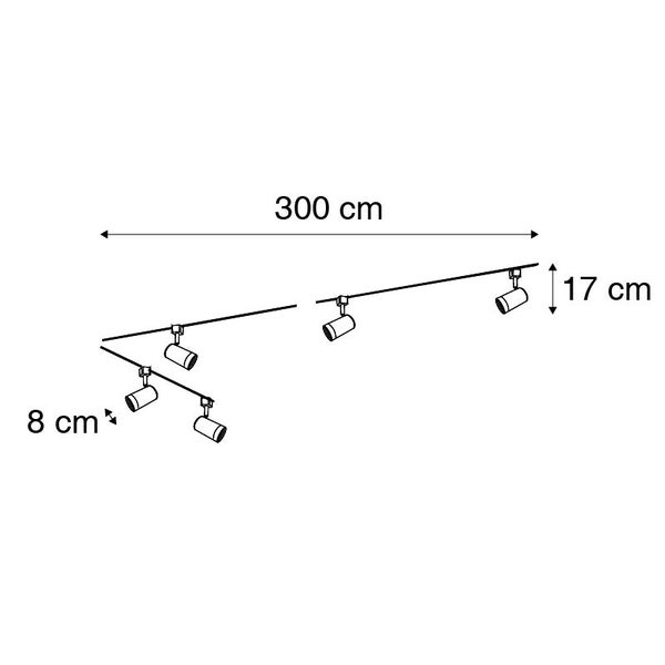 Smartes Schienensystem weiß 1-phasig 5 Lichter inkl. Wifi GU10 - Jeana