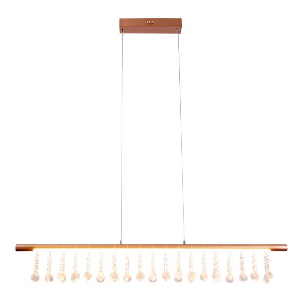 LED Pendelleuchte NOBILIS Länge ca. 100 cm, aus Metall und Kunststoff in Gold, mit fest verbauten LEDs, Beleuchtung für Wohnzimmer, Esszimmer oder Büro