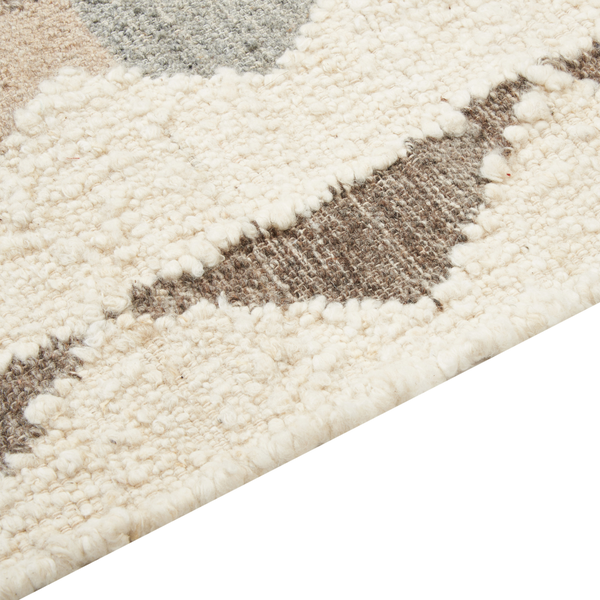 Teppich ARALEZ Beige 80 x 150 cm Wolle Kelim