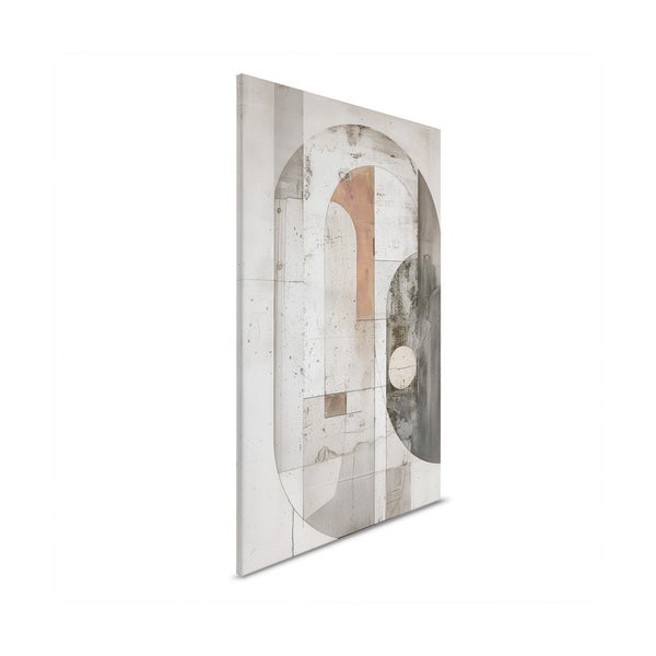 Abstraktes Wandbild mit geometrischen Formen.