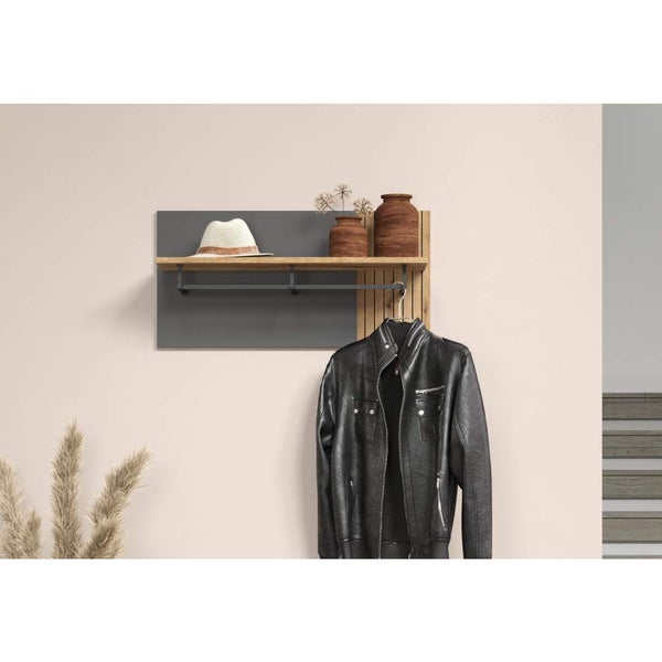 Esteban Wandgarderobe grau, Eiche dekor. 80 X 28 X 40 cm