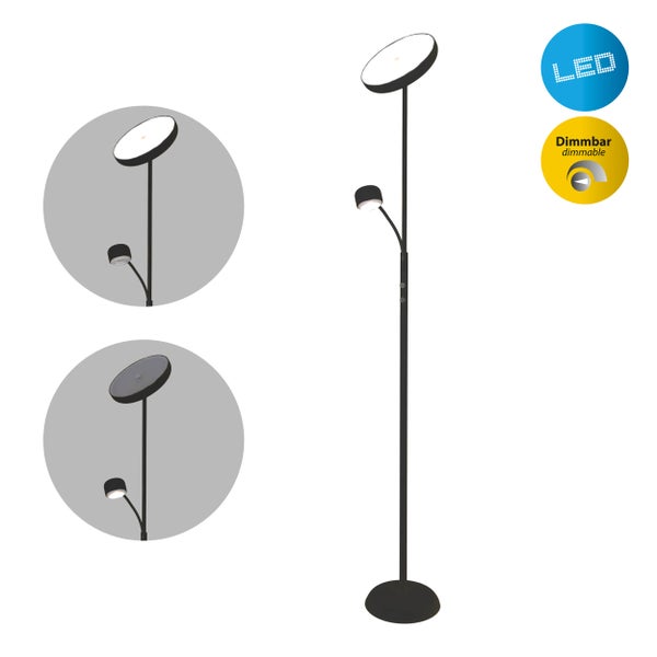 Dimmbare LED Stehlampe mit Leselampe