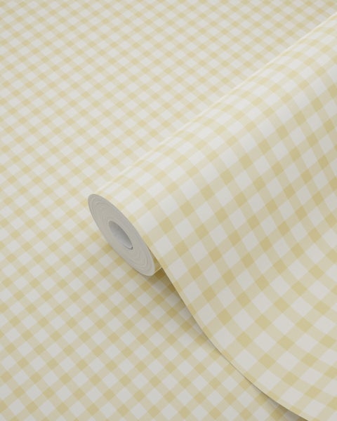 ESTAhome Tapete Streifenmuster Pastellgelb - 50 x 900 cm - 131645