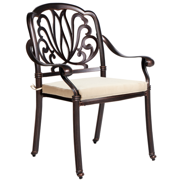 Gartenstuhl mit Armlehnen und Sitzkissen