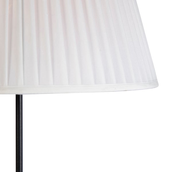 Stehleuchte schwarz mit plissiertem Schirm creme 45 cm verstellbar - Parte
