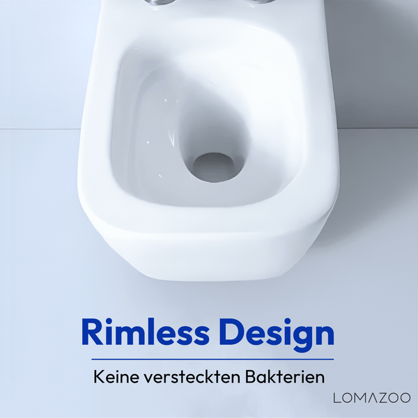 Wandhängendes WC mit spülrandlosem Design für eine einfache Reinigung von Lomazoo