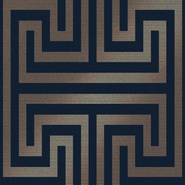 Next Vliestapete | Metallic Greek Key - Blau - 10mx52cm
