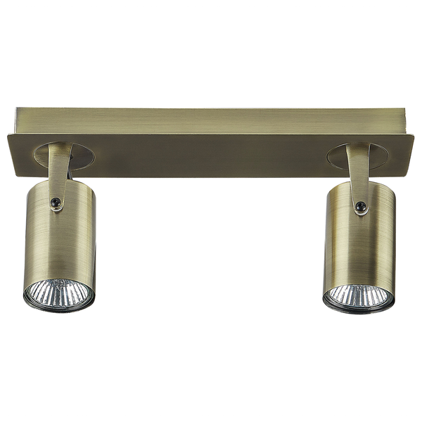 Strahler 2-flammig KLIP verstellbar Metall Messing