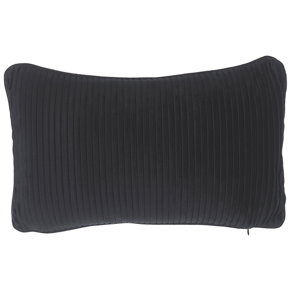 Dekokissen 2er Set GUDARI Samtstoff 30 x 50 cm Schwarz Streifenmuster