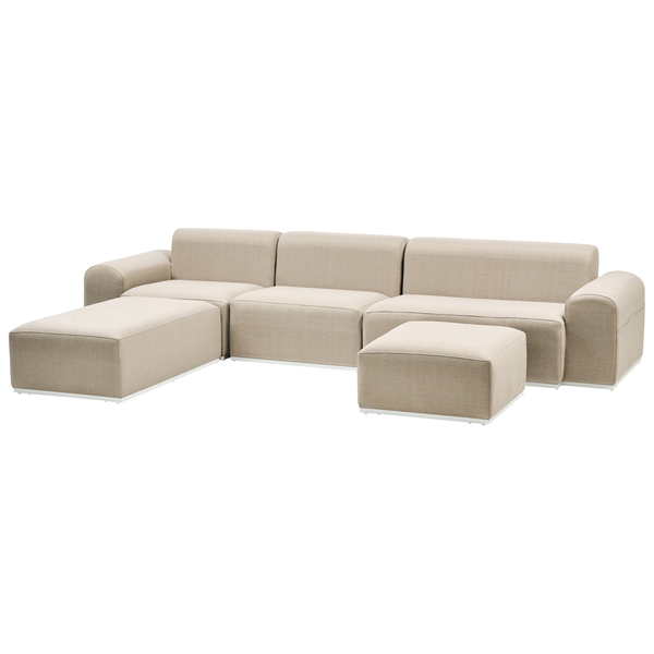 Modulares Sofa mit Ottomane und Hocker