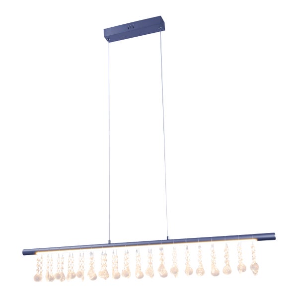 LED Pendelleuchte NOBILIS Länge ca. 100 cm, aus Metall und Kunststoff in Grau, mit fest verbauten LEDs, Beleuchtung für Wohnzimmer, Esszimmer oder Büro