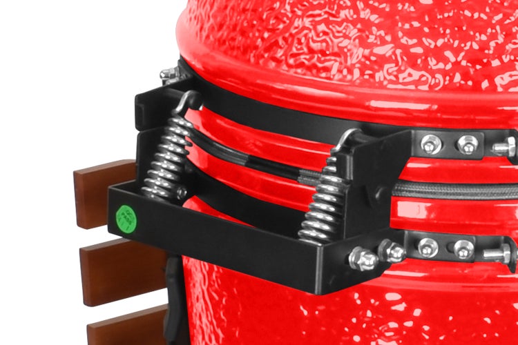 Kamado SE-18 Grill Rot 45 cm Grilldurchmesser BBQ Keramik Holzkohlegrill Grill mit Holzkohle