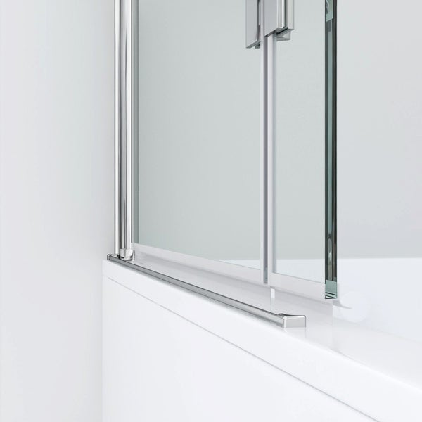 Duschwand für Badewanne mit Schiebetür und Rahmen aus Metall