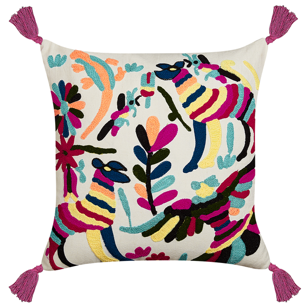 Dekokissen RAIGANJ Baumwolle 50 x 50 cm Bunt Abstraktes Muster