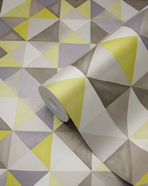 Origin Wallcoverings Tapete kubistisches Muster Ockergelb - 53 cm x 10.05 m - 346908