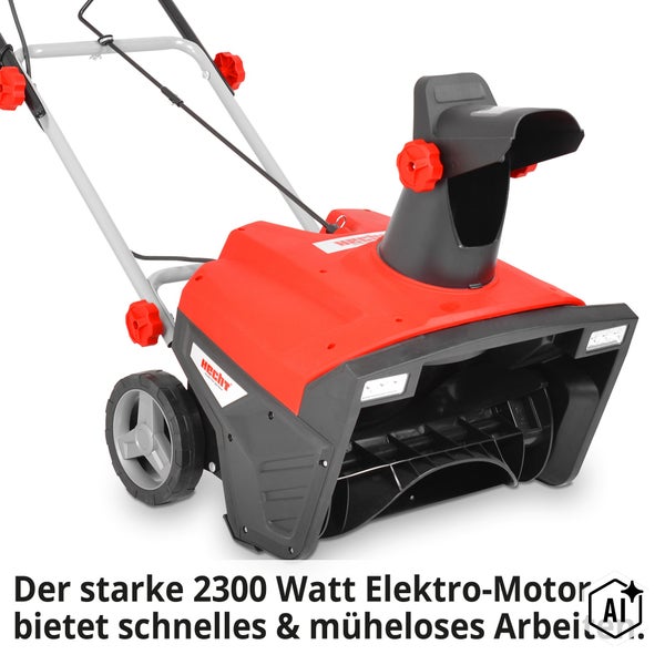Hecht Elektro Schneefräse mit 2300 Watt Motor und Scheinwerfer für die Schneeräumung
