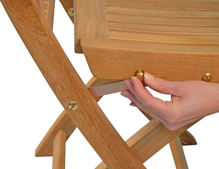 Teak Klappstuhl wetterfest premium für Garten Terrasse und Balkon