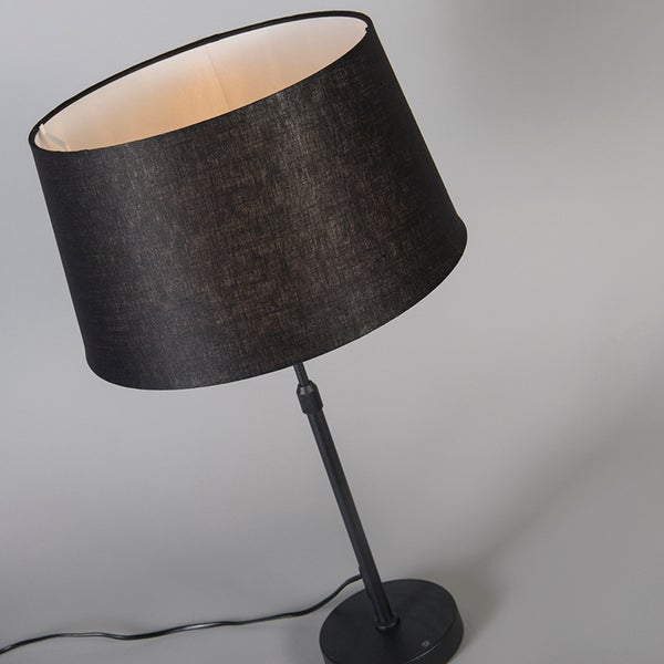 Tischleuchte schwarz mit Schirm schwarz 35 cm verstellbar - Parte